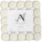 Aroma Naturals London Lot de 50 bougies chauffe-plat non parfumées | Durée de combustion lente de 4 heures | Taille standard 3,8 x 1,45 cm | Bougie en cire blanche | Bougies chauffe-plat en aluminium