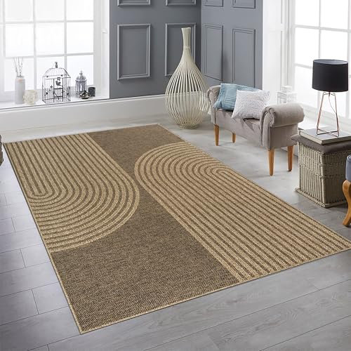 Teppich-Traum Teppich In- und Outdoor Teppich mit zeitlosem Bogenmuster beige & braun 240 x 340 cm