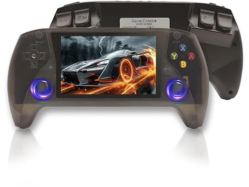 R50S Retro Gaming Console 128G, Handheld Video Game Console 25320+ Classic Games 20+ Emulators, 4″‌ IPS OCA Screen, 800*600 Resolution, Open Source E System (Black,128G)