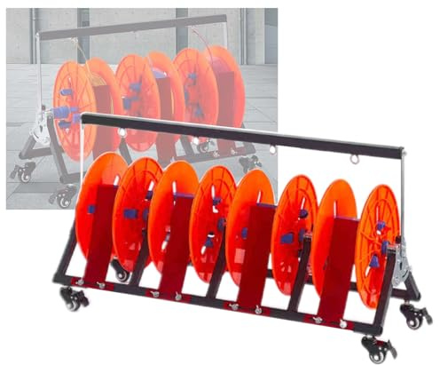 Kabelrullehållare och dispenser, kraftig kabelspolhållare för elektriska kablar, mobil kabelrullhållare och dispenser, hållbar trådförvaringslösning (86 x 30 x 47 cm)
