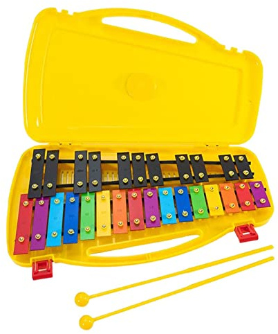 Baoblaze Xylophone Instrument Chromatique Glockenspiel Musique Éducative 27 Notes Aluminium Montées Percussion Instrument Transport Facile avec Valise, Coloré