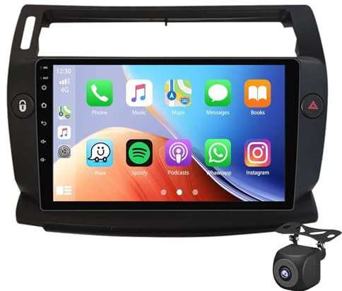 Android 15 Bilradio För Ci-troën C4 2004-2014 Med CarPlay Och Android Auto,9-tums Pekskärm Bilstereo Displayspelare Radio GPS Navigation Huvudenhet Med SWC FM RDS MirrorLink Och D(Color:8 Core 8+128G)