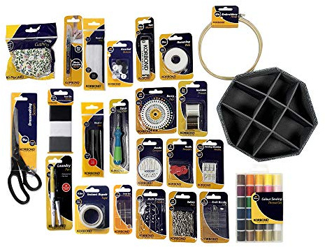 Korbond 224 Piece Haberdashery Bundle – Includes Storage, Thread, Needles, Safety Pins, Fabric Markers, Stitch Unpicker -Beginner to Expert, Multi, 114016