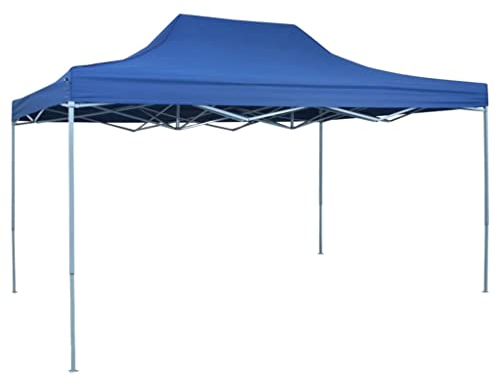 vidaXL Profi Partyzelt Faltbar Wasserbeständig Gartenpavillon Pavillon Festzelt Gartenzelt Bierzelt Faltpavillon Garten 3x4m Stahl Blau
