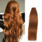 YMEYME Auburn Tape in Hair Extensions Natürlich Weiches Menschenhaar 35cm Beste Unsichtbare Klebende Hellrotbraune Tape Haarverlängerungen (35cm, 30g, 30)