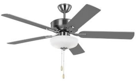 Monte Carlo Fans-Linden-5 Blade Ceiling Fan with Light Kit in Traditional Style-17.2 Inch Tall and 52 Inch Wide-Brushed