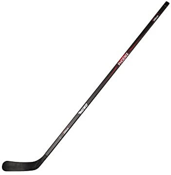 MUWO Eishockeyschläger für Kinder, Jugendliche, Erwachsene aus Birkenholz für rechtshändige Anfänger und Fortgeschrittene in den Längen 128, 148 und 166 cm schwarz (Rot, Erwachsene 166 cm)