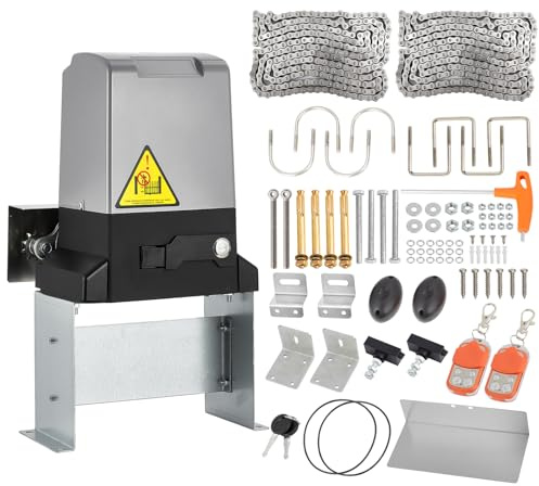 Automatic Sliding Gate Opener with 2 Remote Controls, 2645 LBS Electric Rolling Driveway Slide Gate Motor, Gate Operator Hardware Kit for Security, 40 ft/Min Move Speed, Fits Gates Up to 40 ft