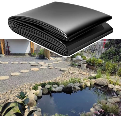 Revestimiento de estanque de polietileno de alta densidad de 0,5 mm de grosor, membrana duradera apta para peces y plantas para cascadas y estanques al aire libre, base preformada para características