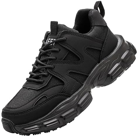 Scarpe Donna Ortopediche Donna Scarpe Antinfortunistiche da Lavoro Leggere da Sportive con Cappuccio in Acciaio Antiscivolo Protettive Traspiranti da Ginnastica in Offerta (Black, 35)