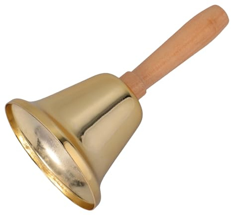 ZUNOXAZ Loud Metal Hand Bell With Wooden Handle Service Bell For Classroom Wedding Restaurant Reception Versatile Attention Calling Tool Compact