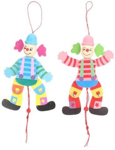 FUNNETOYU 2 Piezas Juguete Marioneta de Madera Títere Interactivo con Hilo para Marioneta de Cuerda Divertida y Colorida para Teatro Familiar Color Aleatorio Color Aleatorio