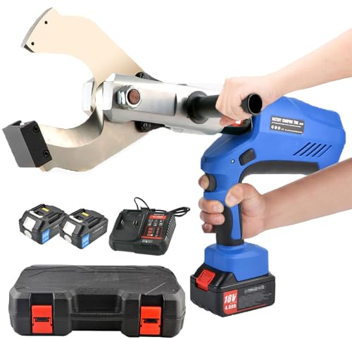 Cesoia idraulica per cavi, 150 kN-250 kN, cricchetto con montaggio su batteria e display digitale a LED, 2x4,0 Ah, per in ​​alluminio rame da 85 mm/105 mm/120 mm