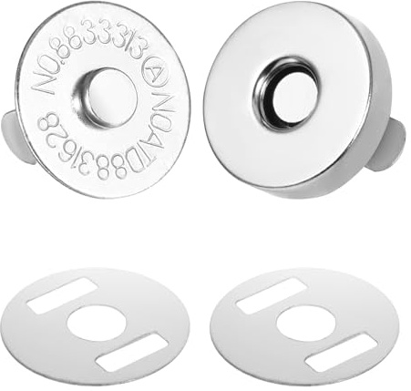 24 stycken magnetknappar, 14 mm magnetiska knappar, silvertryckknappar, magnetisk väska, magnetisk stängning, sömnad, hantverk för plånbok, handväskor, rockar, windbreaker ryggsäck, jackor