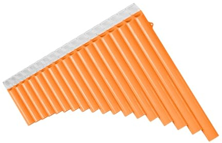 Eujgoov 18 Pipe Pan Flaute C Tone Pan Flute Chinese Traditional Musical Instrument Pipes (Orange)