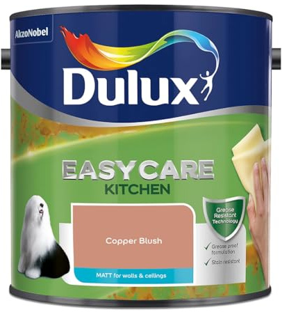 Copper Blush Dulux Easycare Kitchen Matt Emulsion Paint 2.5L – Grease & Stain Resistant, Washable Matt Finish, Durable Interior Paint for Kitchen Walls & Ceilings