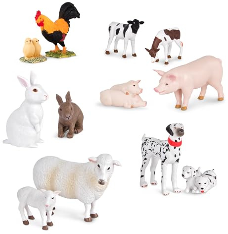Terra by Battat – Farm Animal Set (Pairs) – Pairs of Collectable Miniature Farm Animal Toys for Kids 3+ (12 pc)