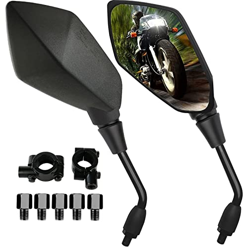 Universal Motorrad Spiegel, Motorrad Rückspiegel für 7/8 Zoll Lenker, Uuniversal 8 mm und 10 mm Schrauben mit Scooter Roller Quad Roller ATV Moped