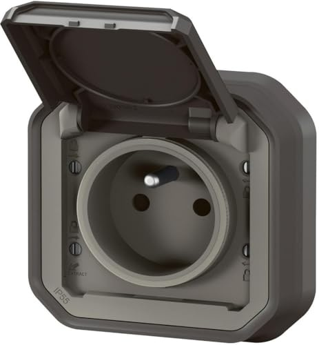 Plexo Legrand Steckdose 2P+T Wasserdicht 16A Komplett Unterputz Anthrazit