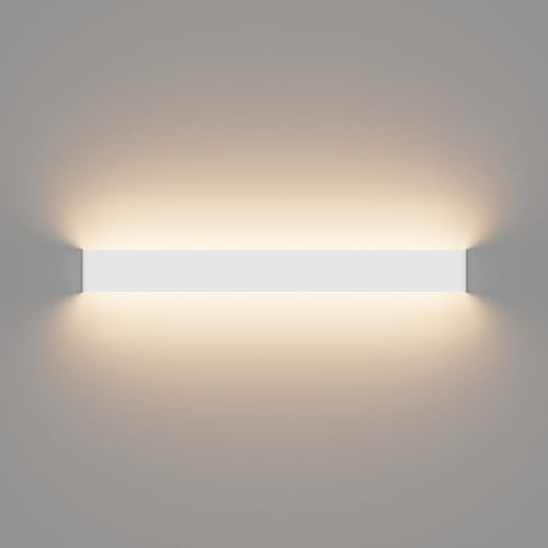 Klighten Applique da Parete Interno Moderno LED 83CM Lampada da Parete 30W Bianco Caldo 3000K Lampada da Muro per Camera da Letto Soggiorno Corridoio Scale (Bianco)