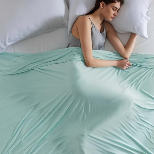 Bedsure Coperta Rinfrescante Fresca – Bifacciale Coperta Estiva con Fibre Arc-Chill Q-Max >0.4, Leggera e Traspirante, Coperta Fresca per Chi Soffre il Caldo e Sudorazione Notturna, 240x220 cm, Verde