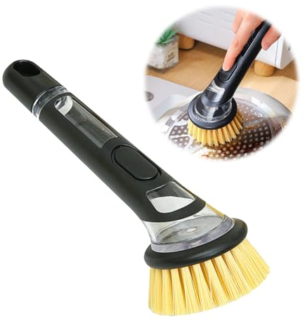 Yuqilin Spazzola Piatti Spazzola Piatti Con Dispenser Spazzola per Piatti Cucina Spazzola da Cucina Multifunzionale Cucina Accessori Utili x la Casa,per Pulizia Pentole,Padelle,Lavelli(B)