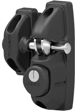 Safetech Hardware Single Sided Key Lockable Gravity Gate Latch with 2 Independent Latching Hooks for Added Security, Child Safe Fence Gate Latch Lock for Metal, Wood, Vinyl Fences (SLV Viper X1 Black)