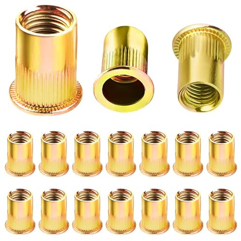 160 Pièces Ecrou a Sertir: Insert m6, Insert m8, Écrous à Sertir Plaqué Zinc, Écrous à Riveter Fileté à Tête Plate, Éécrous à Rivets Aveugles avec Filetage, Écrou de Rivet Acier Carbon pour Métal, etc