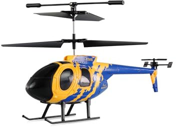 Amewi MD500E CX Koaxial Hubschrauber 3-Kanal RTF ferngesteuert RC Heli Helikopter Anfänger Beginner Einsteiger Kinder ab 8 Jahre, Gelb-blau