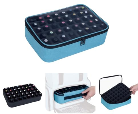UOZL Liten klar nagellack organisatör rymmer 40 flaskor (15 ml-0,5 fl.oz) nagellack fodral multifunktionell nagellack väska organisatör, kosmetiska resesminkväskor för kvinnor grön
