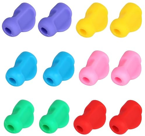 Guyode 12 pezzi Impugnatura Matita Bambini, Silicone Morbido Impugnatura Penna, Aiuto per La Scrittura Bambini, Pinze per Matite Grip Ergonomica, Strumento di Correzione Della Postura di Scrittura