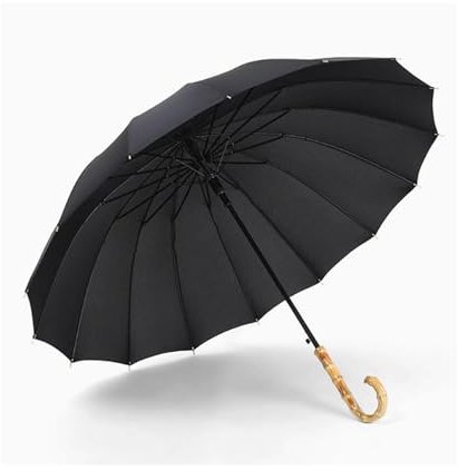 BLMAGS Stick Semi-Automatico ombrelloni 16 costolette ombrelloni retrò a Base di ombrelloni in bambù Manico Curvo a Bastone ombrelloni