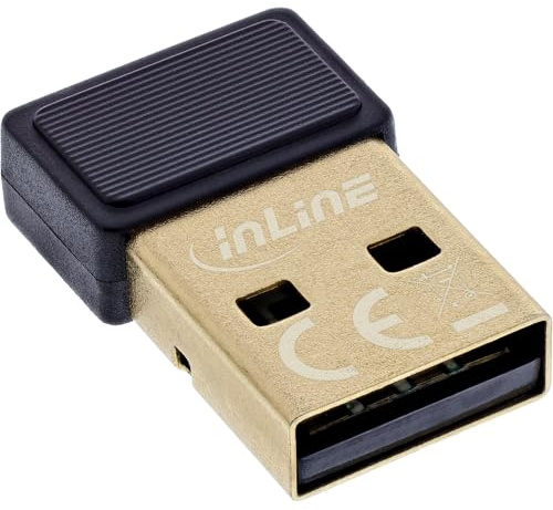 InLine Bluetooth 5.3 USB-adapter, drivlös plug-and-play, upp till 20 m räckvidd, Realtek-chipsats, stöder A2DP PAN HFP, för Windows 8.1 10 11, 41322B