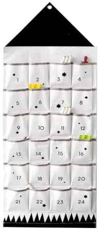 KEAGAN Weihnachts Adventskalender aus Stoff mit Taschen, Befüllbarer Adventskalender, Wiederverwendbarer Natürlicher 24 Tage Countdown Adventskalender, Hängende Aufbewahrungstasche