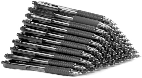 Sooez 40 Pack Bulk Pens Ballpoint, Smooth Writing Pens with Soft Grip, Retractable Black Ink Pens, Medium Point 1.0mm Pen for Journaling, Ballpoint Pen Office Supplies for Nurse, Server, Note Taking