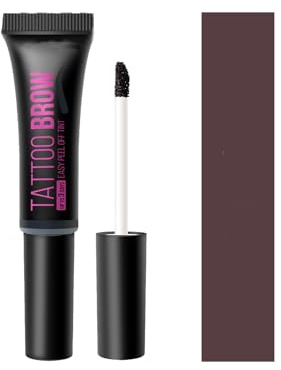 Tinta Sopracciglia Peel Off – Impermeabile Smudge-Proof Tintura Semipermanente Sopracciglia, Tinta Sopracciglia Marrone Scuro Colori Naturali, Applicazione Pennello Piatto (#1, 10ml)