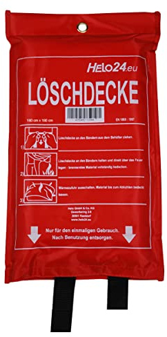 Helo Feuerlöschdecke Löschdecke Feuerdecke Brandschutzdecke Fiberglas Branddecke 1,8x1,8m
