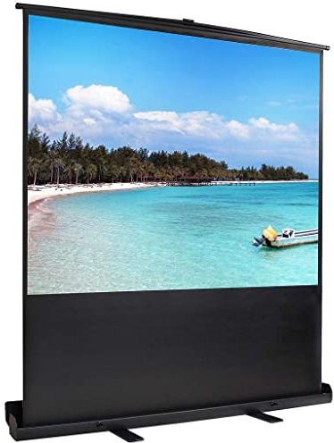 Todeco Beamer Leinwand 80 Zoll 4:3, Mobile Business und Heimkino Beamer, Tragbar Projektor Leinwand, Bodenprojektor Bildschirm, 163 x 123 cm, Keine Montage erforderlich