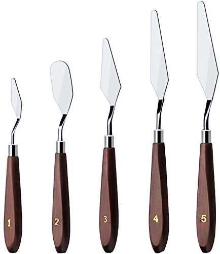 Cake Cream Spatula 5 Pieces/Set Stainless Steel Frosting Baking Pastry Tool Mixing Set Cake Icing Oil Painting Decorating Cream Toner Tool