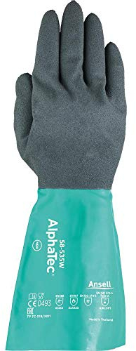 Ansell AlphaTec Arbeitshandschuhe, Größe 9, L, Chemikalienbeständig, Wasserdicht, Nylon Grün