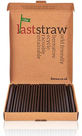 the Last Straw - 100% Biodegradable Paper Drinking Straws (100 Pack)(Plain - Black)