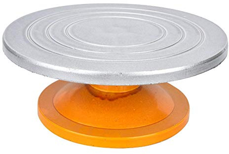 Cocoarm Ceramics Turntable 12in Round Metal Turntable Ceramics Pottery Tool Sculpting Wheel Silver Model-Making for Flower Arrangement Model Design Clay Design Cake Decorating And Other Artist