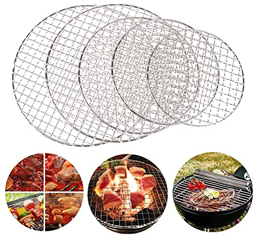WMLBK Barbecue Rack, Round BBQ Grill, Multi-Purpose Barbecue Rack Tray, Stainless Steel Mesh Wire Net Rack, Steaming Cooling Rack For Outdoor Camping Picnic Baking (24cm)