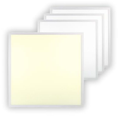 ENOVALITE 4x LED Panel 62x62 cm - 36W 3000K Warmweiß 3600lm flimmerfrei - flache Einbauleuchte für Rasterdecke - LED Deckenleuchte Rasterleuchte Paneele - mit 230V Marken-Netzteil - 620x620x9mm