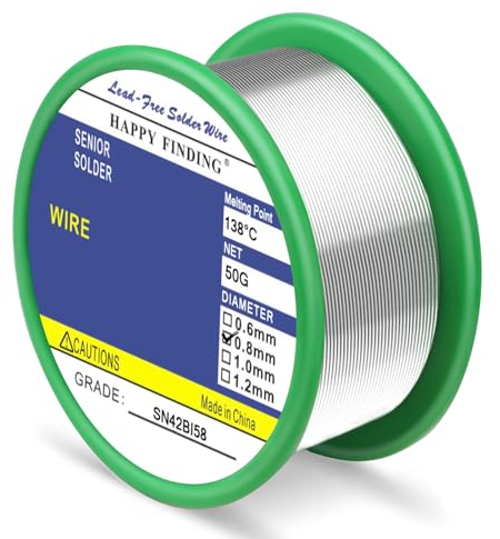 Fil à souder, basse température 138 ℃ sans plomb (Sn42 Bi58/0,8 mm, 50 g)