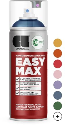 COSMOS LAC Pintura en Aerosol Mate Con Alta Opacidad, Botes Para Bricolaje, Pintura Acrílica (RAL 5010 Azul Genciana, Mate)