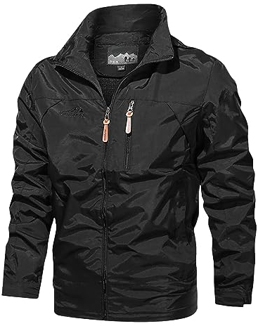 Didadihu Arbeitsjacke Herren - Atmungsaktiv Skijacke Men Winterjacken Arbeitsjacke Grosse Grössen Slim Fit Winterjacke Reitjacke Warnschutzjacke Softshell Ski,Schwarz,XL