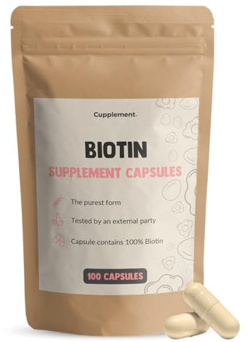 Cupplement Biotin 60 Kapseln 10000mcg - Haar - Superfood - Supplement - Haarwachstum - Kein Pulver, 5mg, 10000, Tabletten Shampoo - Biotene - Biotene - Vitamin - Hunde & Pferde - Hochdosiert