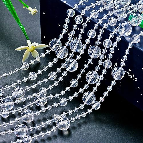 Cortina de perlas, guirnalda de cristal iridiscente, rollos de perlas acrílicas, cortinas de perlas de cristal, guirnalda de cuentas de cristal, para casa, hotel, boda, fiesta, puerta, ventana,