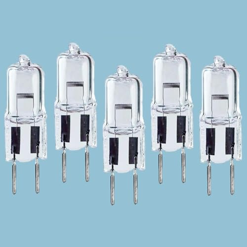BULBEAWICK Lampadina Alogena,GY6.35 Base Bi-Pin, AC/DC 24V, Dimmerabile Bianco Caldo, Confezione da 5 G6.35 24V-75W